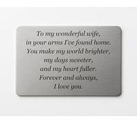 Wallet Card Gift for wife- Engraved Aluminium Credit Card Keepsake - Anniversary, Birthday, Valentine’s Day Gift