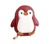 Wallet Card Holder PU Leather Penguin Zip Accordion