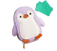 Wallet Card Holder PU Leather Zipper Large Capacity Penguin
