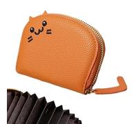 Wallet - Card Holder, Small Credit Card Holder, Credit Card Holder, Cartoon Cat Shape Wallet Card Holder with Zip for, orange, see description, See description