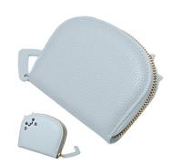 Wallet Case - 6 Inch PU Leather Coin Purse, Cartoon Zipper Card Holder, Portable Credit Card Organizer | Cute Compact Wallets for Girls and Women, Light Blue, riferimento alla descrizione, Please