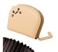 Wallet Case - Card Case, Credit Card Holder | Credit Card Case, Cartoon Cat Wallet, Card Holder with Zipper for, Apricot, riferimento alla descrizione, Please refer to description