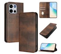Wallet Case Compatible with OnePlus Turbo 6, Magnetic Flip Cover with Card Holder & Kickstand, RFID Blocking Slim Leather Phone Case(Brown)