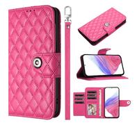 Wallet Case Compatible with OPPO Reno 14 5G / OPPO Reno 14F 5G, Premium Leather Wallet Cover [Anti-Fraud] [Card Slots] [Wrist Strap] Kickstand Flip Case (Red)
