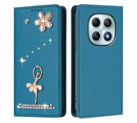 Wallet Case Compatible With Redmi Note 15 5G Overseas/Domestic/POCO M8 5G/Note 15 4G International case with Card Slots Magnetic Closure Kickstand Shockproof Phone cover.Blue