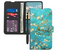 Wallet Case for Galaxy A23 4G/5G,Card Holder Wrist Strap, Leather Flip Folio Magnetic Clasp Kickstand,Drop Protection TPU Inner Cover for Samsung A23 5G/A23 4G,Almond Blossom