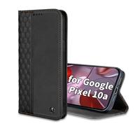Wallet Case for Google Pixel 10a 2026 6.3 Inch - PU Leather Flip Cover with Card Holder Slots, Strong Magnetic Folio Kickstand Phone Case, Black
