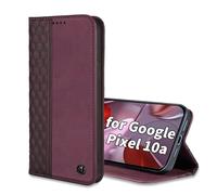 Wallet Case for Google Pixel 10a 2026 6.3 Inch - PU Leather Flip Cover with Card Holder Slots, Strong Magnetic Folio Kickstand Phone Case, Wine Red