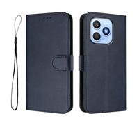 Wallet Case for Honor X8D 4G Overseas,The Calfskin Pattern Anti-Theft PU Leather Wallet Flip Folio Case Magnetic Protective Cover with Stand function, Card Slots + 1 Wrist Strap.Blue