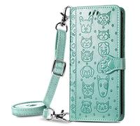 Wallet Case for Huawei Mate 80 Pro, Embossed Pattern Cartoon Style Crossbody Flip Phone Cover for Huawei Mate 80 Pro, Green