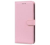 Wallet Case for iPhone 16 Pro Max, Shockproof Premium Magnetic Flip Book Lichee Candy PU Leather Case with Card Slots Stand View Phone Cover for iPhone 16 Pro Max, Pink