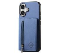 Wallet Case for IPhone 17/17 Pro/17 Air/17 Pro Max, RFID Blocking Leather Business Case with Zipper Card Holder Kickstand Cover,17pro,Blue