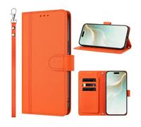 Wallet Case for iPhone 17 Pro Max, 9 Card Slots Retro Leather Wallet Shockproof Flip Cover with Hand Strap Purse Pocket Kickstand Handbag Magnetic Closure for iPhone 17 Pro Max,orange