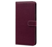 Wallet Case for Motorola Moto G34/G45, Shockproof Premium Magnetic Flip Book Lichee Candy PU Leather Case with Card Slots Stand View Phone Cover for Motorola Moto G34/G45, Red