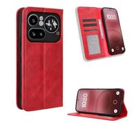 Wallet Case for Nothing Phone (4a) Pro, PU Leather Cover with Card Holder Hidden Magnetic Flip Folio Case for Nothing Phone (4a) Pro, Red