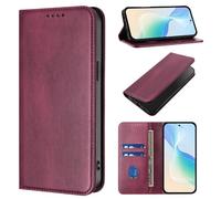 Wallet Case for OPPO Reno15 Pro 5G, Vintage PU Leather Flip Folio Cover with Card Slots RFID Blocking Magnetic Closure, Red