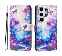 Wallet Case for Samsung Galaxy S25 Ultra,Cute Pattern Flip Leather Kickstand Case, Magnetic Buckle Shockproof Cover,Compatible with Wireless Charging(Samsung Galaxy S25 Ultra,Fantasy World)