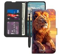 Wallet Case for Samsung Galaxy S26 Plus with Card Holder Wrist Strap,PU Leather Flip Folio Magnetic Clasp Kickstand,Drop Protection TPU Inner Cover for Samsung S26 Plus,Lion Jungle King