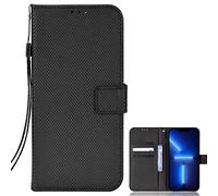 Wallet Case for Tecno Spark 40 Case, Diamond pattern Folding Stand PU Leather Wallet Flip protector case with Card Slots, Cover for Tecno Spark 40-Black