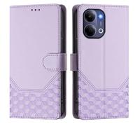 Wallet Case for VIVO Y21 5G 2026 Abroad/Y05 4G,PU Leather Phone Cover Kickstand RFID Blocking Flip case Card Slots Wrist Strap Honeycomb Embossing Magnetic Closure Folio cover.Light purple