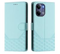 Wallet Case for VIVO Y21 5G 2026 Abroad/Y05 4G,PU Leather Phone Cover Kickstand RFID Blocking Flip case Card Slots Wrist Strap Honeycomb Embossing Magnetic Closure Folio cover.Mint Green