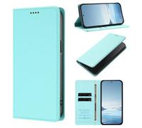 Wallet Case for ZTE Blade A76 5G, Shockproof Vintage PU Leather Phone Case with Card Slots Kickstand inner Magnetic Flip Folio Cover for ZTE Blade A76 5G,mint green