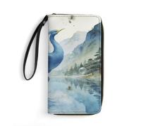 Wallet Cute Coin Purse Around Wristlet Wallet Long Clutch Purse | Travel Long Purse The Green Phoenix Plays by The Stream Around Clutch Wallet With A Rope And Zip Multi Card Holder for Women