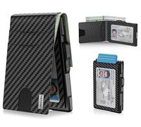 Wallet for Men - Pop Up Case, Cash Slot, and Credit Card Slot - Slim Aluminum Wallet with RFID Blocking, Minimalist Leather Wallet Front Pocket with ID Window, Gift Box (Carbon Fiber), Carbon Fiber