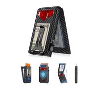 Wallet for Men RFID Wallet with Money Clip, Slim Pop Up Card Holder for 10-12 Cards, Minimalist Smart Credit Card Case with ID Window, Bifold Metal Wallet for Front Pocket, Gifts for Men, Carbon