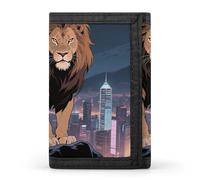 Wallet for Men - Slim Trifold Wallet, Witch in The Mysterious Forest Money Clip, Coin Purse with 8 Credit Card Holder, African Lion, One Size, Modern