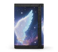 Wallet for Men - Slim Trifold Wallet, Witch in The Mysterious Forest Money Clip, Coin Purse with 8 Credit Card Holder, Angel Wing, One Size, Modern