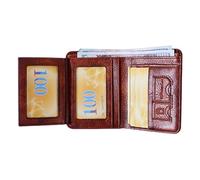 Wallet for Men - Wallet with Pocket for Men, Portable Short Wallet for Men with RFID Blocking, Vintage Multi-Card Card Holder for Men, Wallet for Husband, Father, Brown, Se référer au descriptif