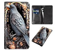 Wallet for Men Women & Phone Purse Wallet, RFID Blocking PU Leather Dual Magnetic Clasp Closure Phone Purse + Credit Card Holder for Phone Organizer Ladies Travel Purse, Mystical Black Raven -961