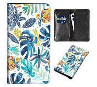 Wallet for Men Women & Phone Purse Wallet, RFID Blocking PU Leather Dual Magnetic Clasp Closure Phone Purse + Credit Card Holder for Phone Organizer Ladies Travel Purse, The Palm Trees Turtle