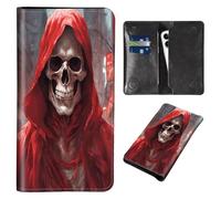 Wallet for Men Women & Phone Purse Wallet, RFID Blocking PU Leather Dual Magnetic Clasp Closure Phone Purse + Credit Card Holder for Phone Organizer Ladies Travel Purse, pink Skull