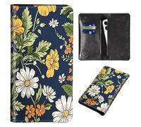 Wallet for Men Women & Phone Purse Wallet, RFID Blocking PU Leather Dual Magnetic Clasp Closure Phone Purse + Credit Card Holder for Phone Organizer Ladies Travel Purse, Daisy -1637, 8 X4.4 inches