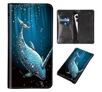 Wallet for Men Women & Phone Purse Wallet, RFID Blocking PU Leather Dual Magnetic Clasp Closure Phone Purse + Credit Card Holder for Phone Organizer Ladies Travel Purse, Narwhal Cute -1004