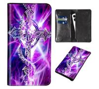 Wallet for Men Women & Phone Purse Wallet, RFID Blocking PU Leather Dual Magnetic Clasp Closure Phone Purse + Credit Card Holder for Phone Organizer Ladies Travel Purse, Christian Cross -1774, 8 X4.4