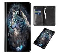 Wallet for Men Women & Phone Purse Wallet, RFID Blocking PU Leather Dual Magnetic Clasp Closure Phone Purse + Credit Card Holder for Phone Organizer Ladies Travel Purse, Feathers Wolf Warrior