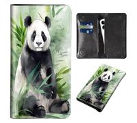 Wallet for Men Women & Phone Purse Wallet, RFID Blocking PU Leather Dual Magnetic Clasp Closure Phone Purse + Credit Card Holder for Phone Organizer Ladies Travel Purse, Cute Pandas -26