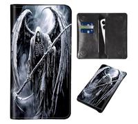 Wallet for Men Women & Phone Purse Wallet, RFID Blocking PU Leather Dual Magnetic Clasp Closure Phone Purse + Credit Card Holder for Phone Organizer Ladies Travel Purse, Skull -1701, 8 X4.4 inches