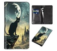 Wallet for Men Women & Phone Purse Wallet, RFID Blocking PU Leather Dual Magnetic Clasp Closure Phone Purse + Credit Card Holder for Phone Organizer Ladies Travel Purse, cat on the mountaintop, 8
