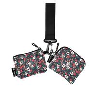 Wallet for Winter, Colorful Christmas Floral Pattern, Credit Card Holder, Detachable Wallet with Coin Compartment with Zippered Coin Compartment, for Work & Travel, 2 Pieces, Multi-Colour., 4.13"(L) x