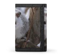 Wallet for Women Men Trifold Wallets with Keychain Holder Opossum In SnowZipper Coin Purse RFID Credit Card Holder Cute Cash Purse