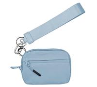 Wallet for Women - Wallet with Keychain and Wristlet | Key Ring Wallet | Keychain Wallet | Waterproof Nylon Purses for Women | Compact Wallet with Key Ring and Hand Strap for Women, Skyy Blue