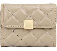 Wallet for Women Women's Genuine Leather Coin Purse Change Pouch Wallet for Bills Coin Pouch Card Holder(Cream)