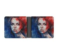Wallet, Hand Drawn Character Images Printed Leather Money Clip Mens Wallet,Extra Capacity Slim Bifold Wallet,Security Wallet,Thin & Stylish, Gift For Men, Hand Drawn Character Images, One Size