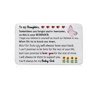 Wallet Insert Card Birthday Greeting Cards Daughter Inspirational Graduation Gift Personalized Encouragement Engraved Pocket Card Go to University Love Reminder Christmas Keepsake Sunflower Present
