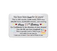 Wallet Insert Card Love Note Inspirational Birthday Greeting Cards Pocket Encourage Graduation Go to University Back to School Gifts Unisex Christmas Valentines Day Keepsakes (21st Birthday)