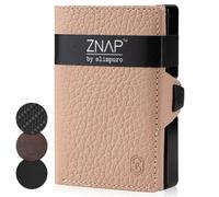 Wallet Leather Unisex Rfid Safe Slim Purse 8 Card Holder Coin Case Compact Cream